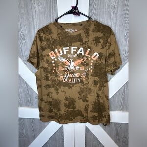 256. Buffalo David Bitton Men's Short Sleeve Raw Umber Logo Tee Sz Medium.